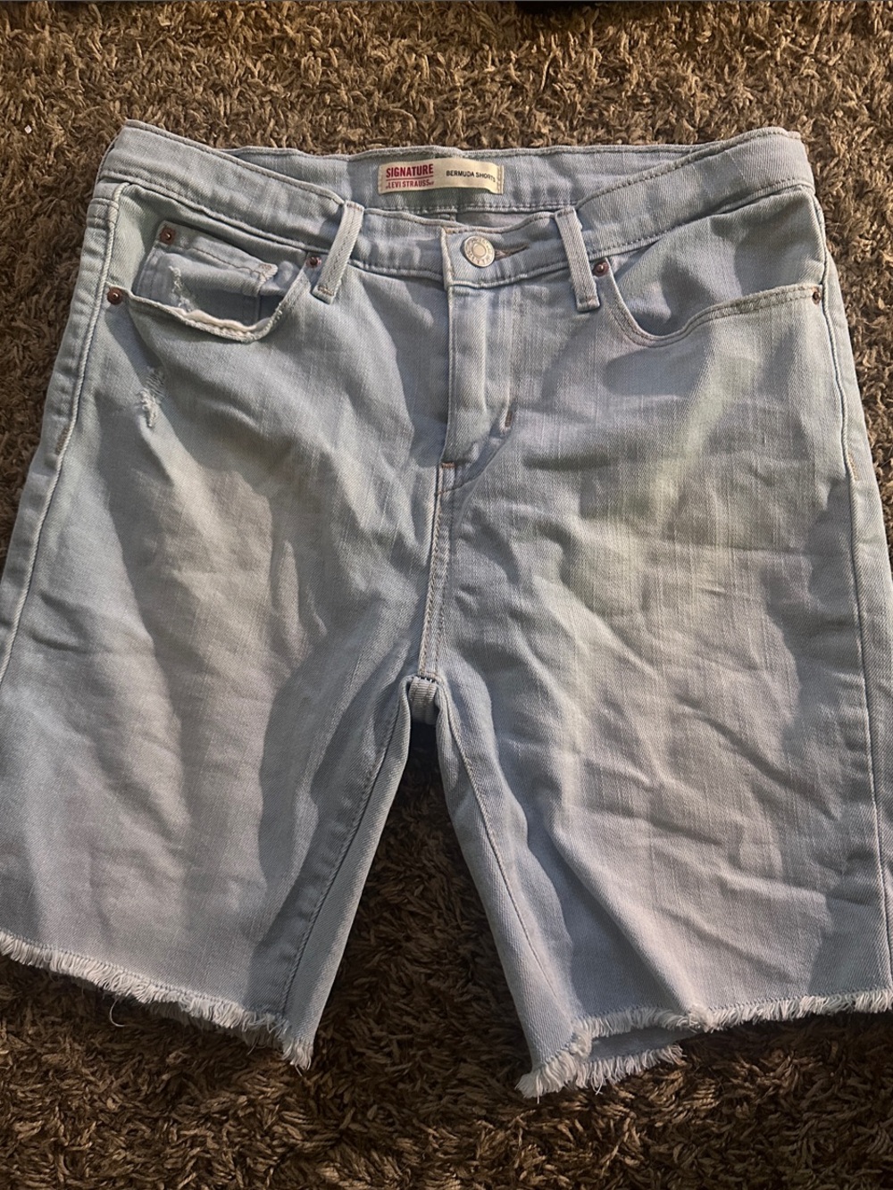 Signature by Levi Strauss Light Wash Denim Bermuda Shorts